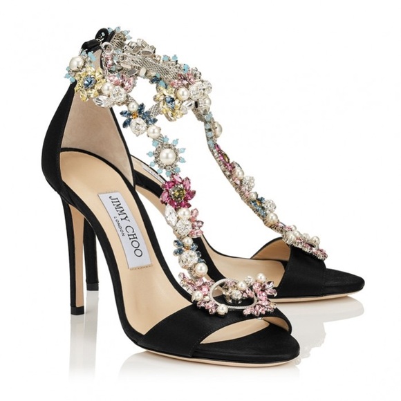 Jimmy Choo Shoes - New JIMMY CHOO Reign 100 Satin Sandals With Camellia Mix Anklet $4,495 36